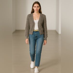 Unique Gray Cardigan - Micro Giovannini